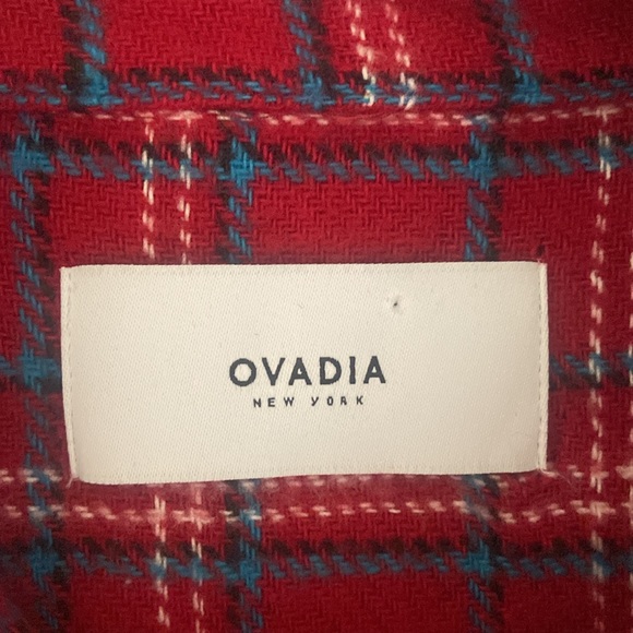 OVADIA Shacket. Red Plaid Oak Workshirt w/ Pockets Men’s Small - Picture 4 of 8